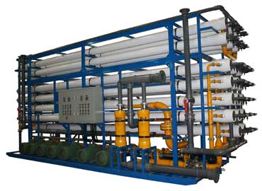 Industrial reverse osmosis system for seawater